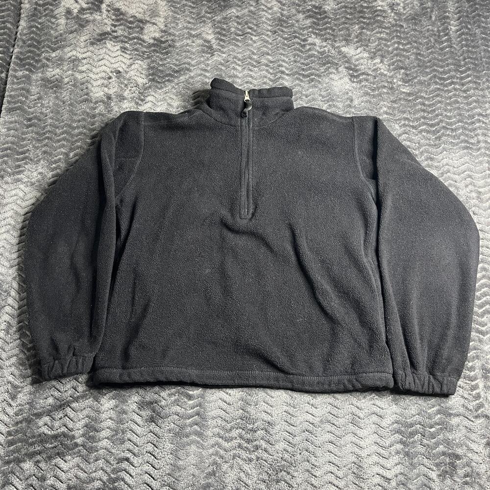 White Sierra Mens Fleece Jacket S Black 1/2 Zip Pullover Long Sleeve